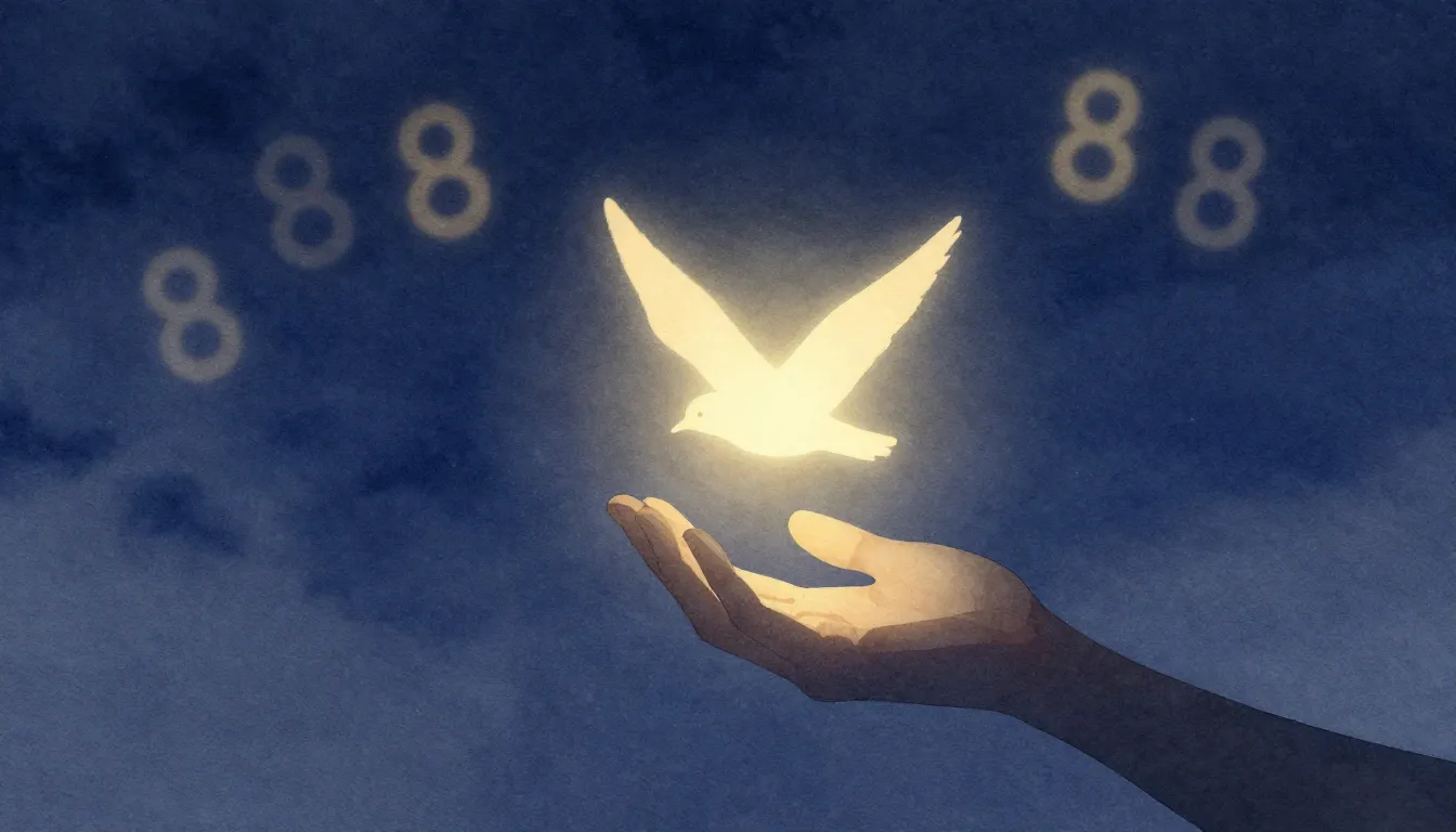 Watercolor style. A minimalist silhouette of a hand releasin...