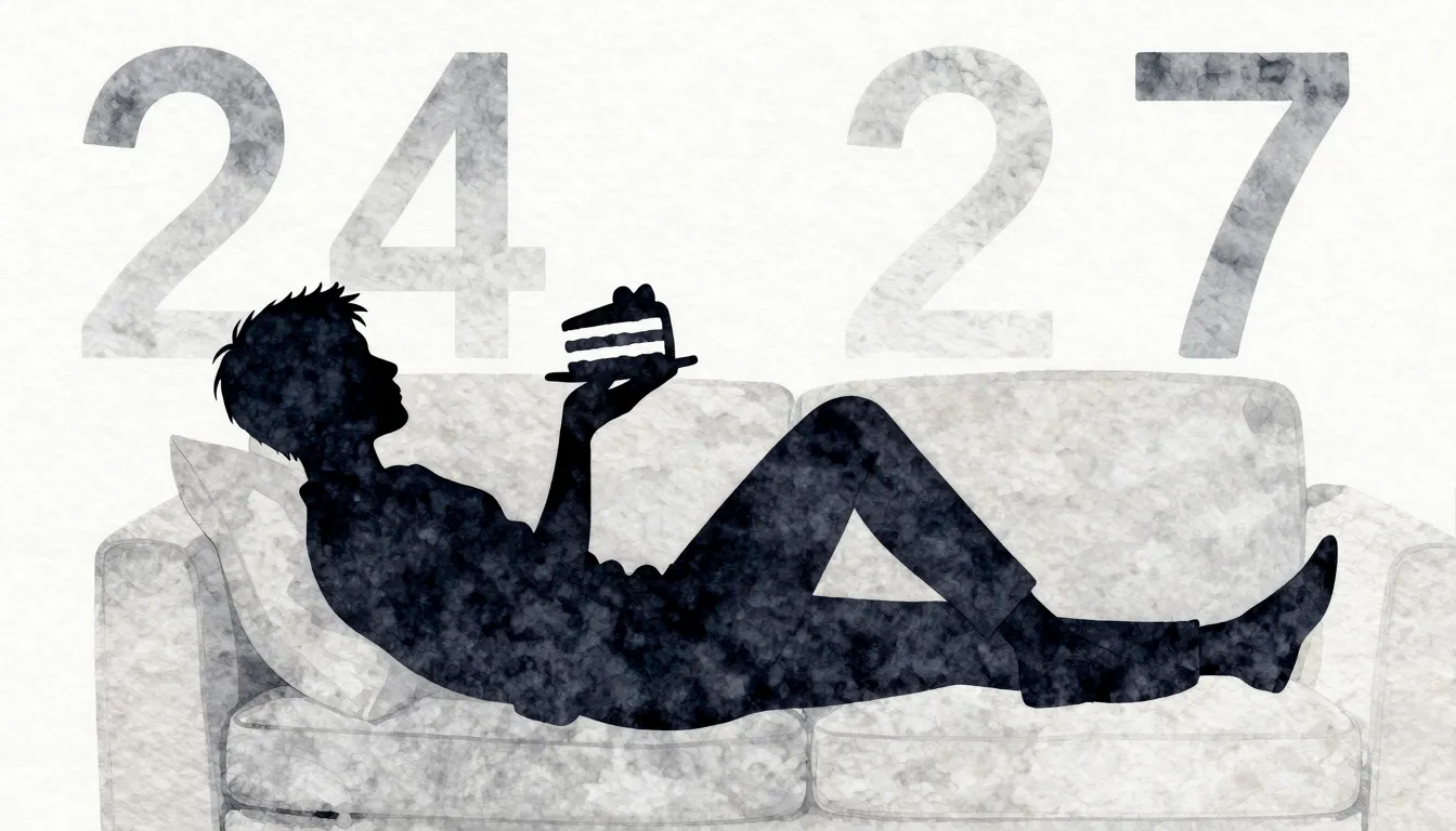 Watercolor style. Silhouette of a person lying on a sofa, ho...