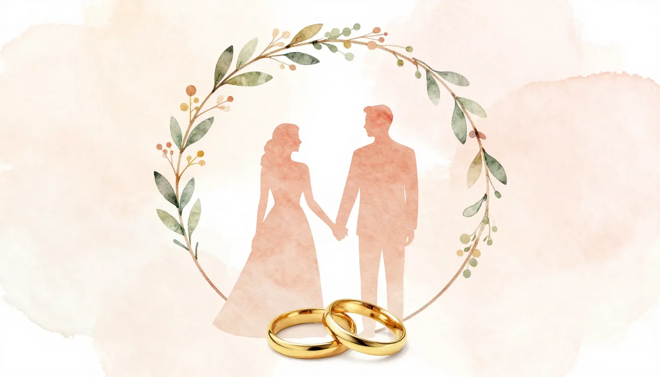 Watercolor style. Minimalist silhouettes of a young couple h...
