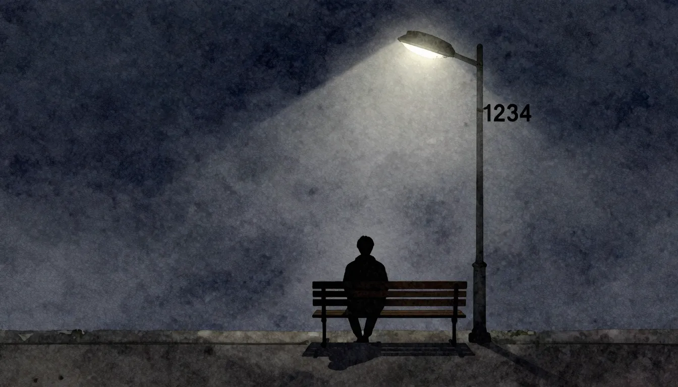 Watercolor style. A dark silhouette of a person sitting on a...