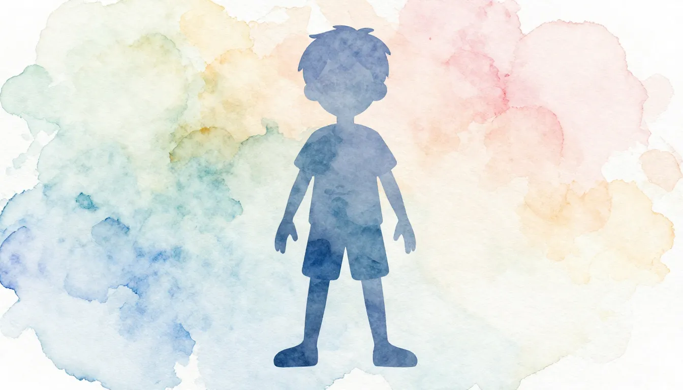 Watercolor style. Stylized character design, full body silho...