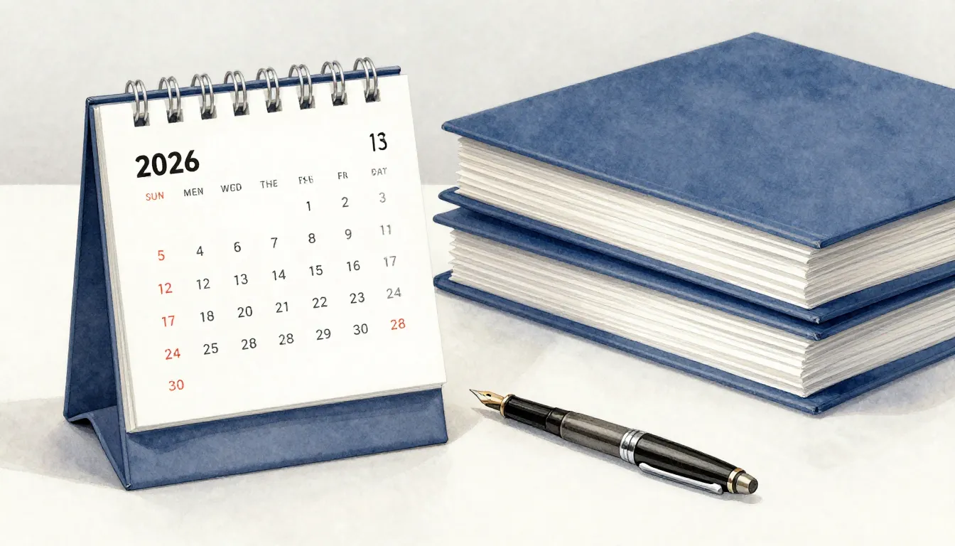 Watercolor style. A minimalist professional desk setting wit...