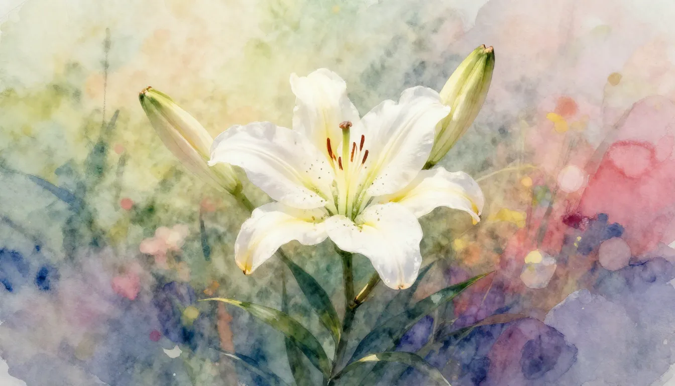 Vibrant watercolor style. Ballad album cover: A single, deli...