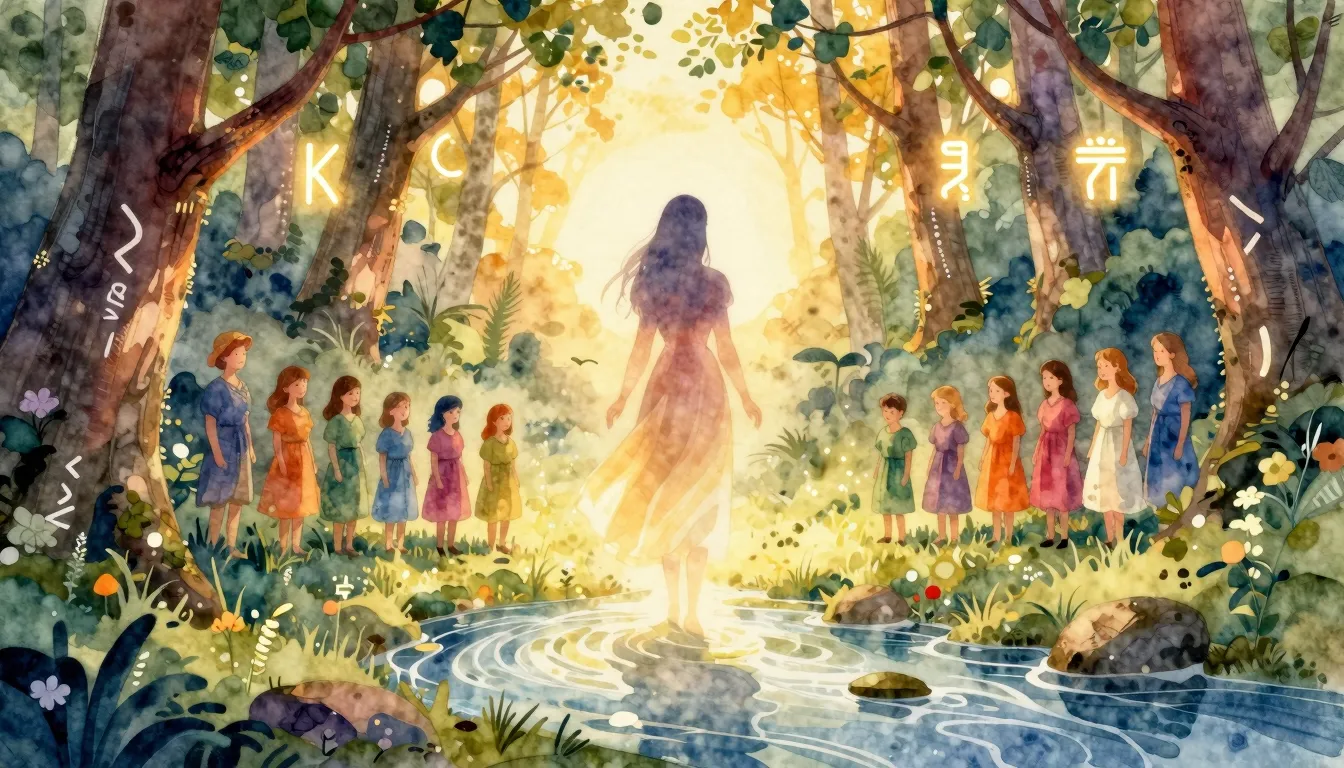 Vibrant watercolor style. Folk album cover: Ethereal female ...