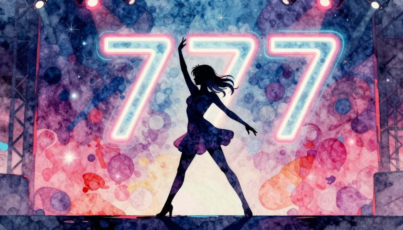 Watercolor style. A silhouette of a girl dancing on a stage ...