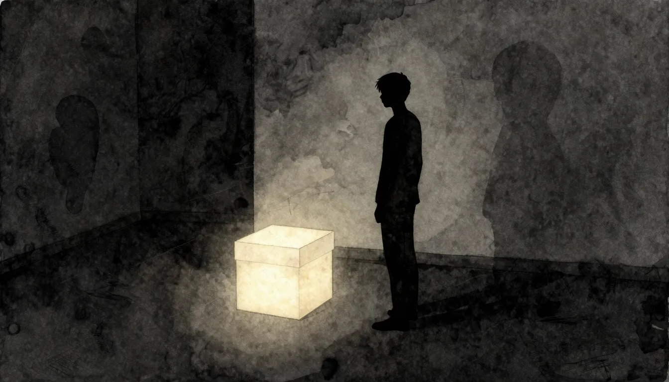 Watercolor style. Silhouette of a lonely figure standing by ...