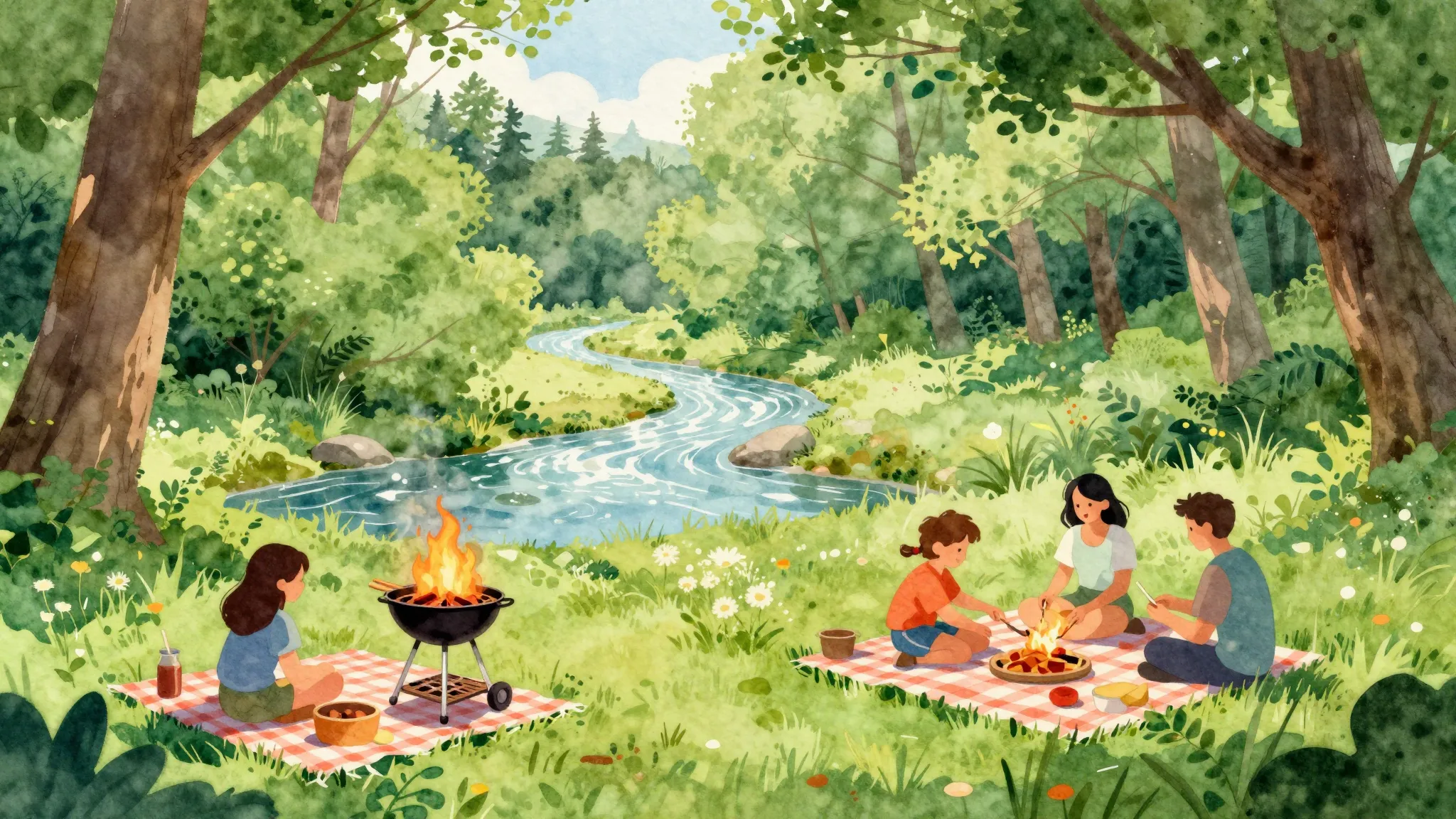 Vibrant watercolor style. "A vibrant, joyful album cover for...