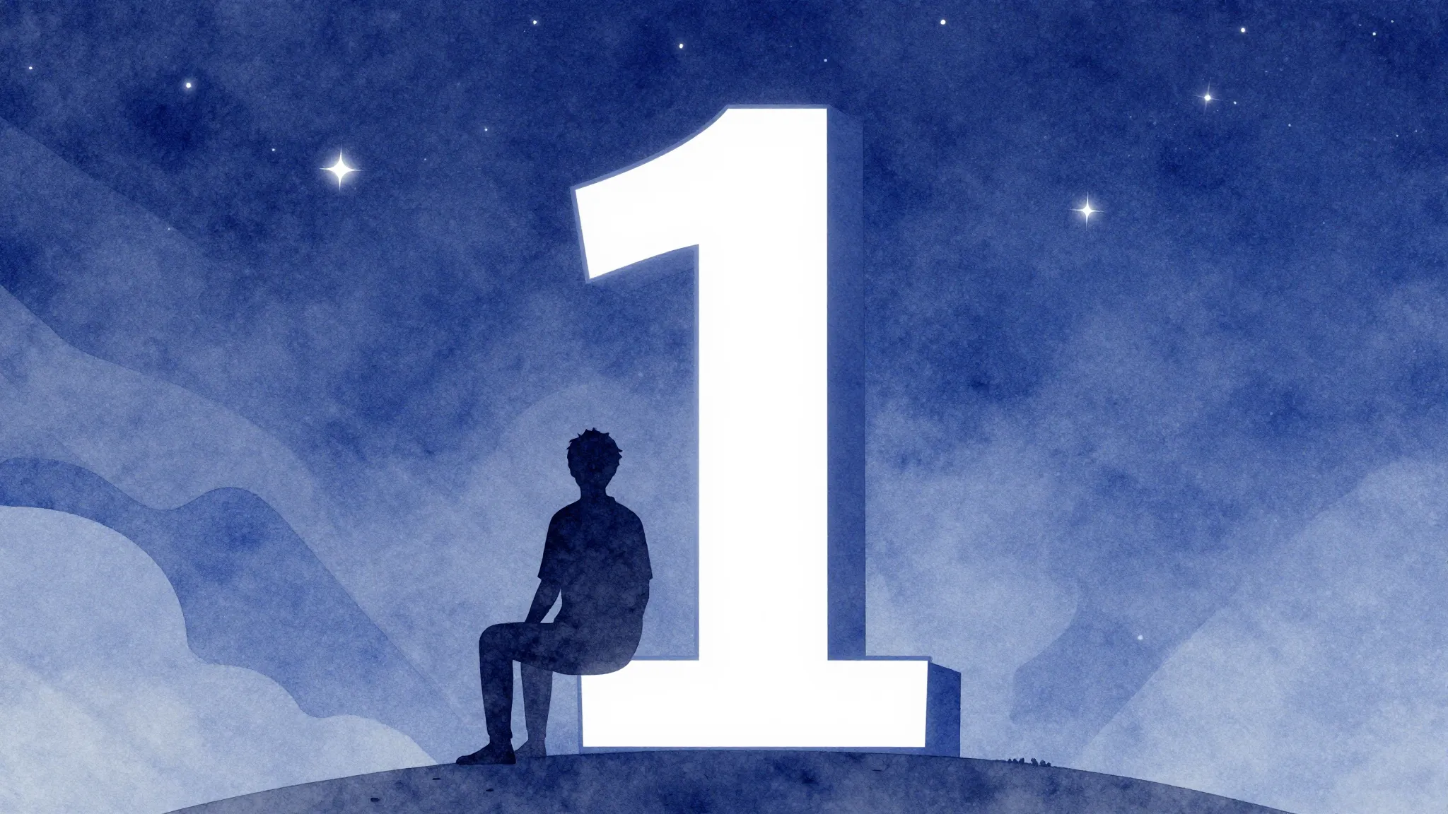 Watercolor style. Stylized silhouette of a person sitting on...