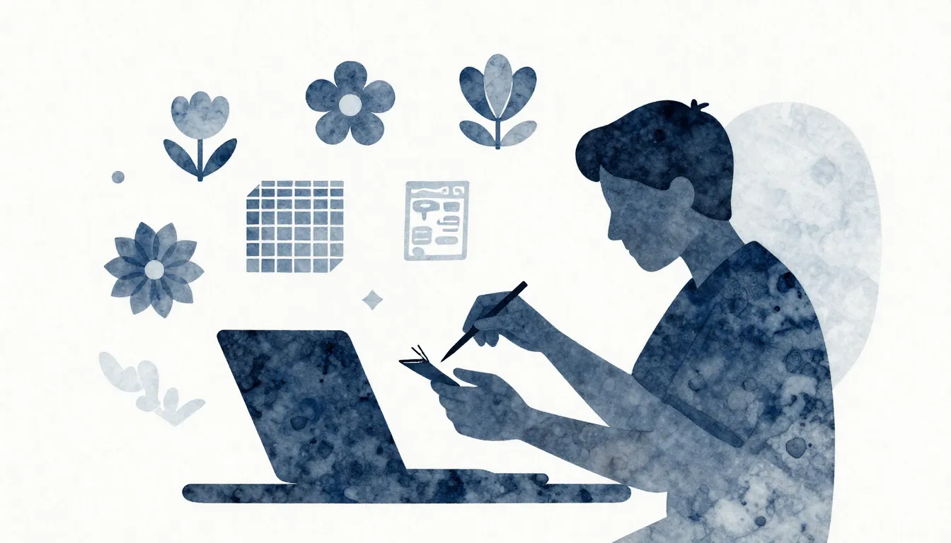 Watercolor style. A stylized silhouette of a person engaged ...