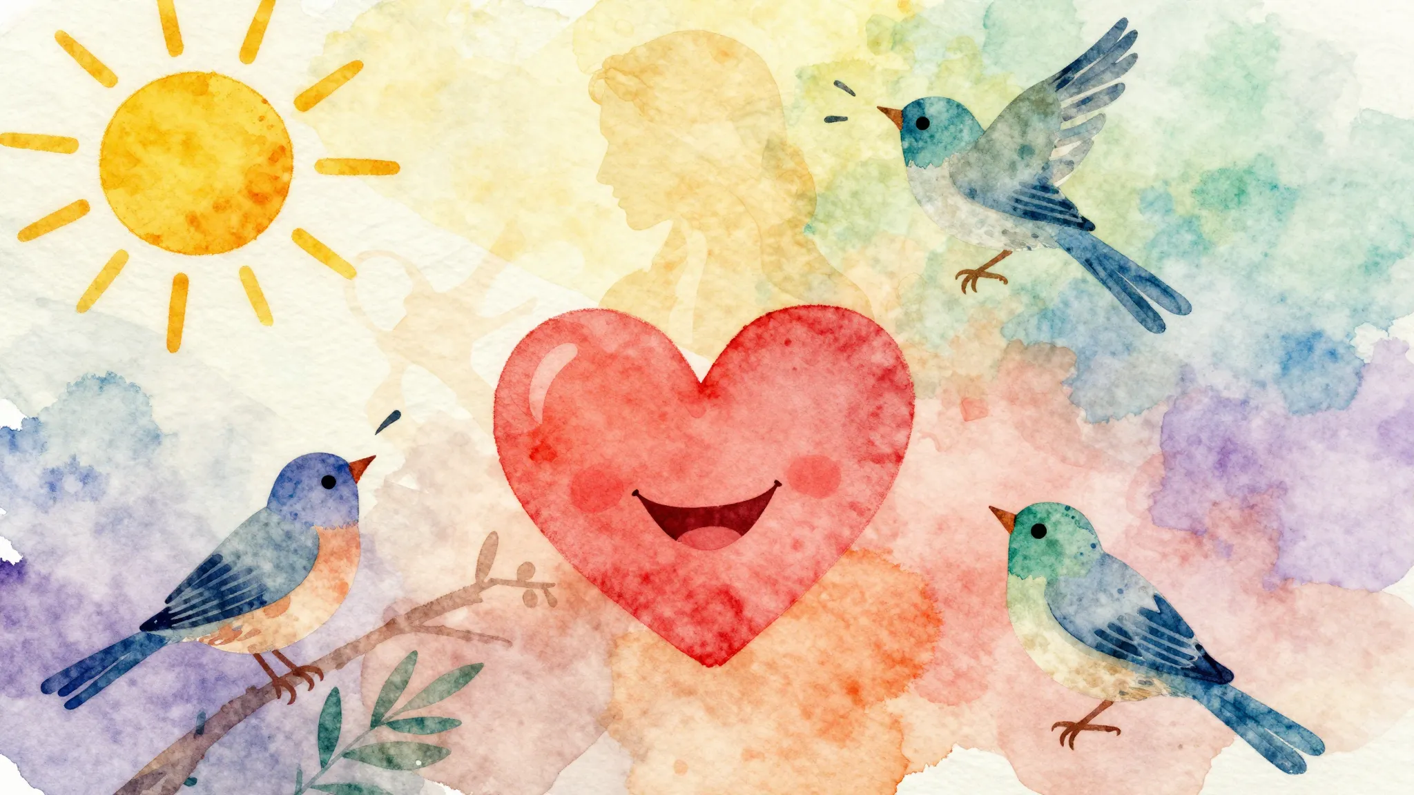 Vibrant watercolor style. A vibrant, joyful classical music ...