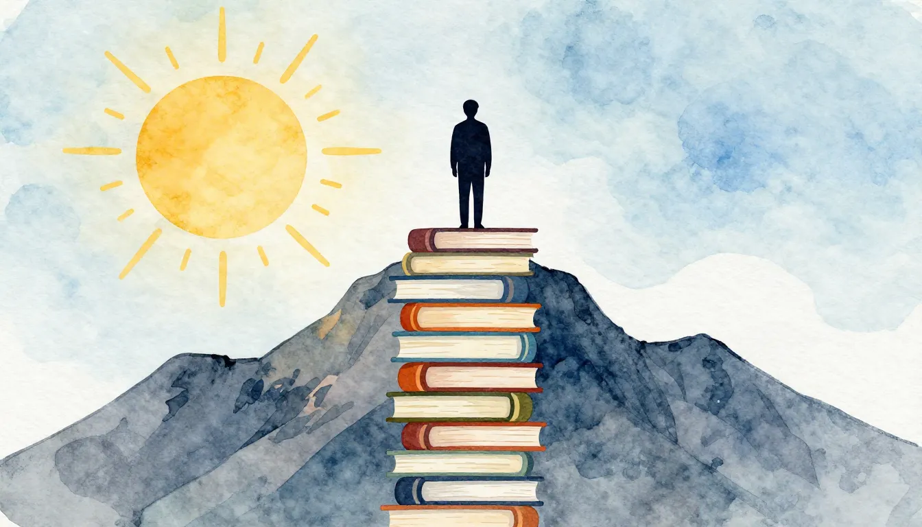 Watercolor style. A stylized silhouette of a person standing...