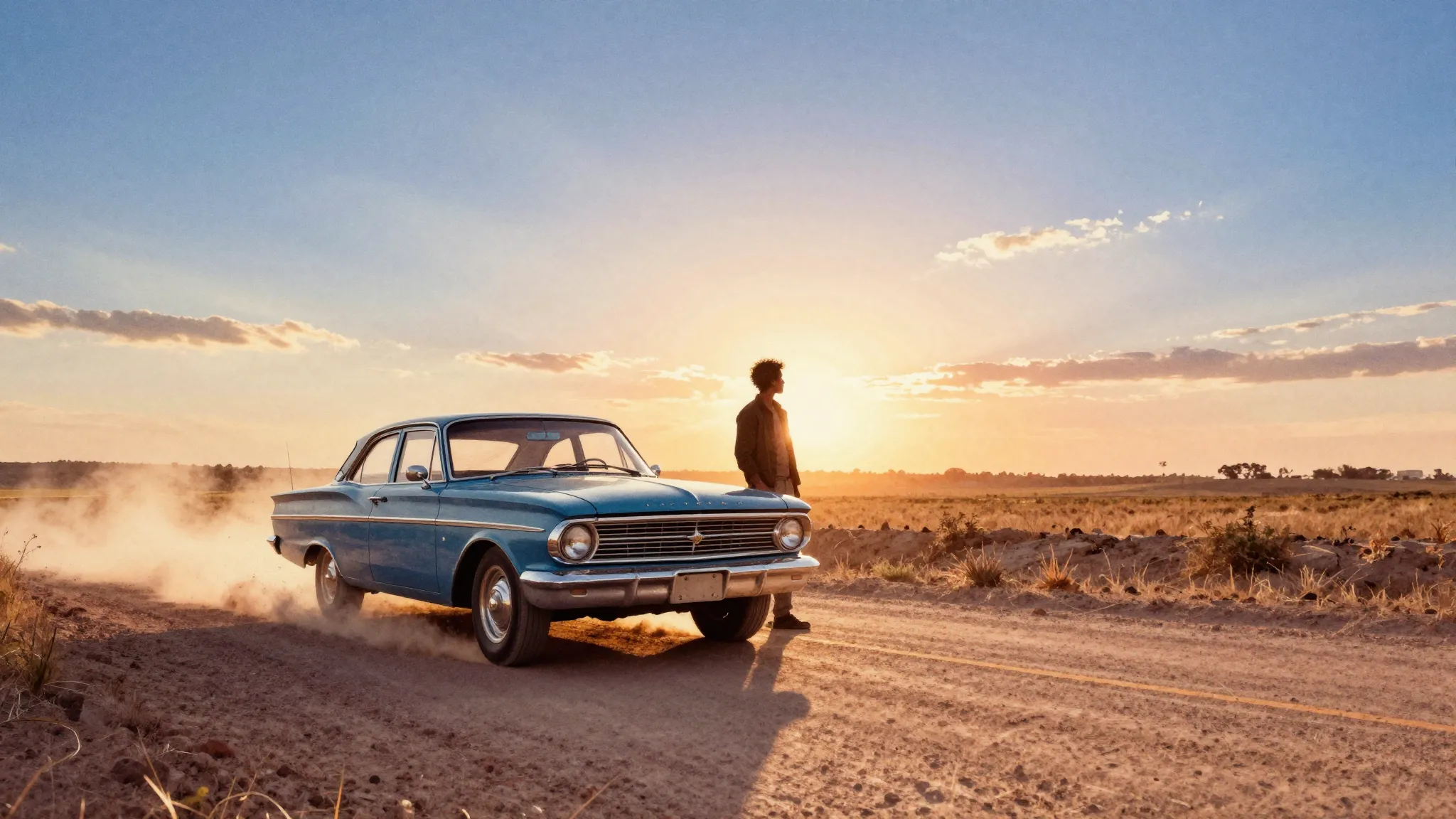 Vibrant watercolor style. Blues album cover. A vintage Ford ...