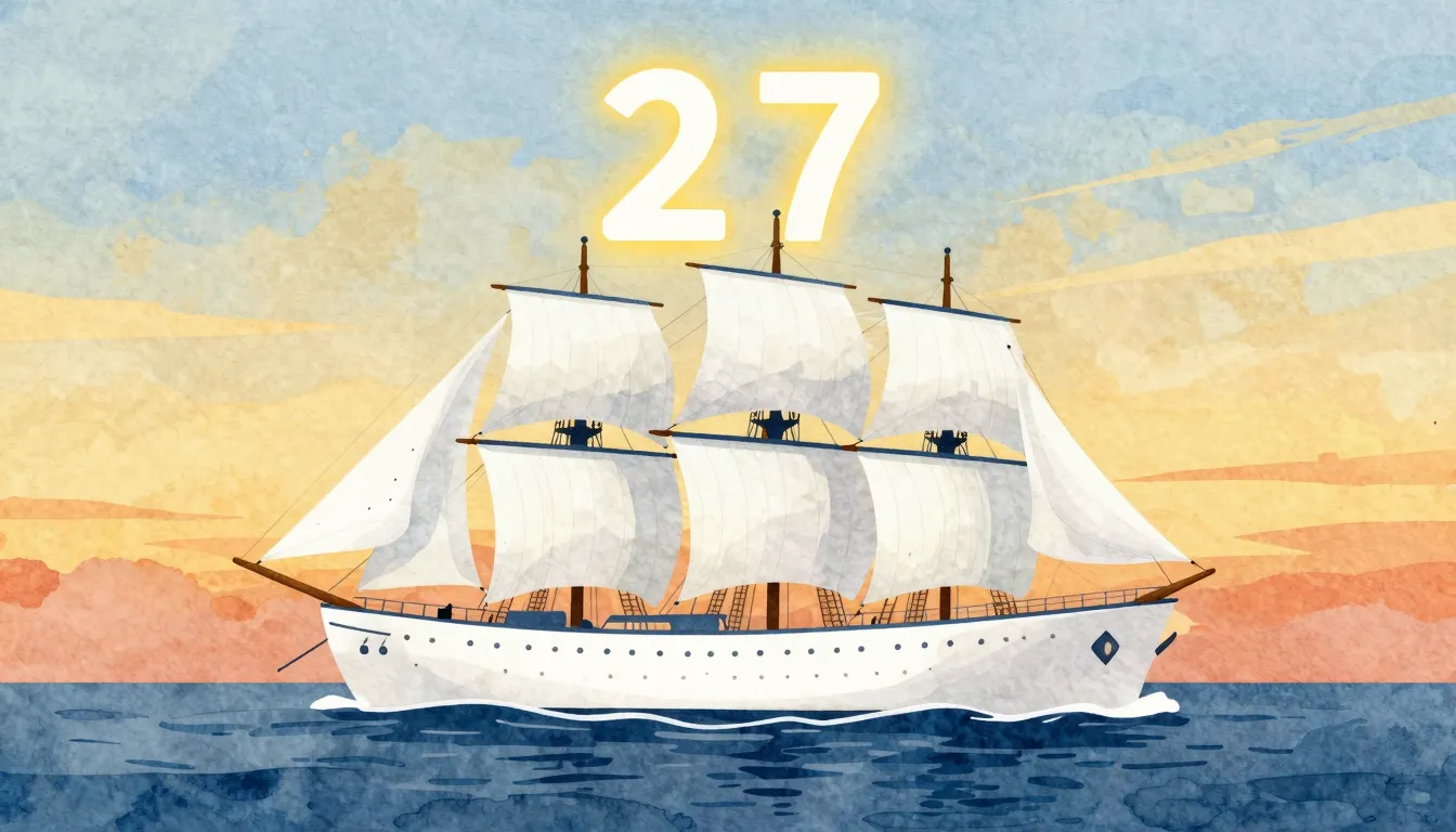 Watercolor style. A majestic white ship sailing through a go...