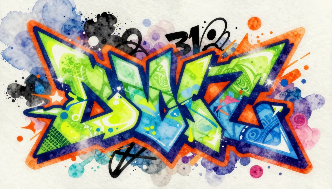 Vibrant watercolor style. Hip-hop album cover. A vibrant, en...