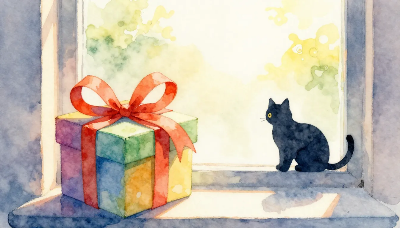 Watercolor style. A bright sun shining through a window onto...