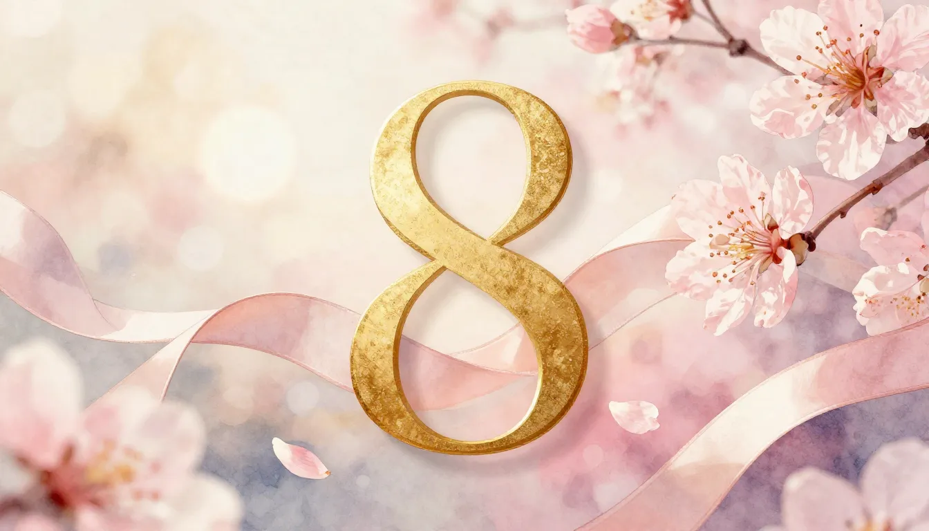 Watercolor style. Abstract spring background with silk ribbo...