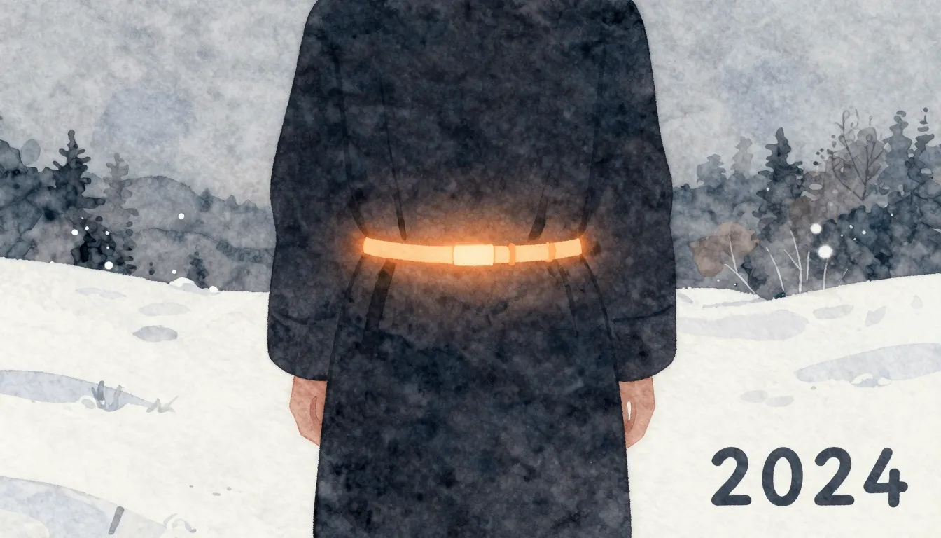 Watercolor style. A dark silhouette of a person standing in ...