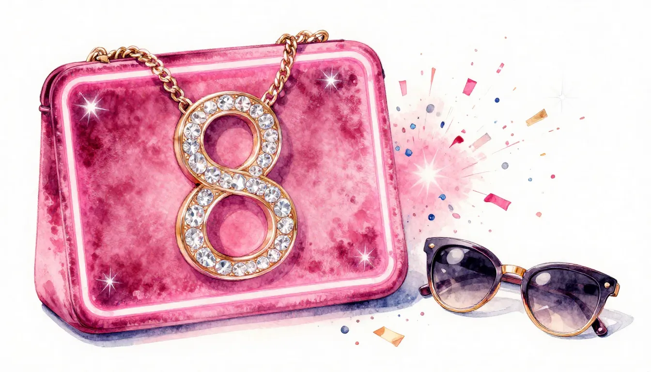 Watercolor style. Bright pink neon lights, diamonds sparklin...