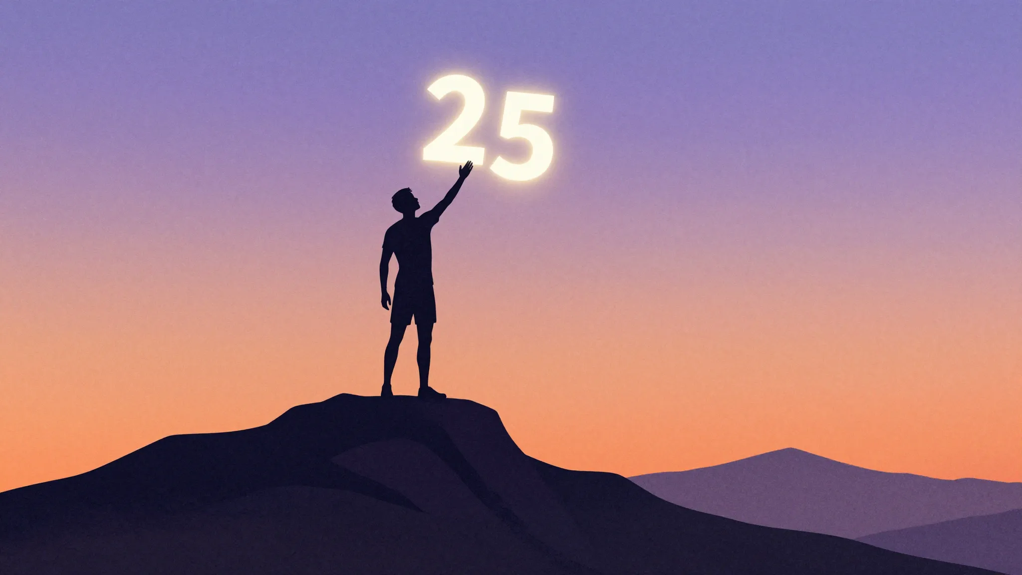 Watercolor style. A silhouette of an athlete standing on a m...