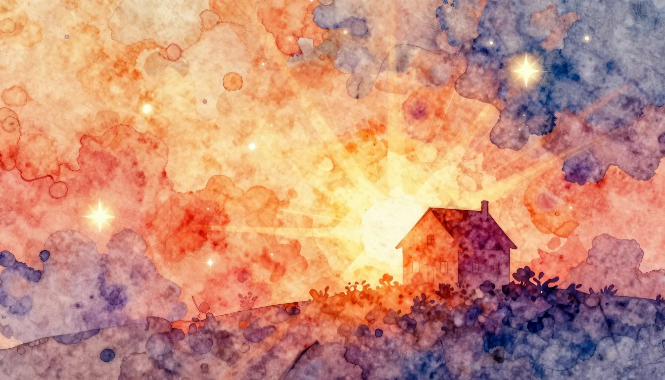 Vibrant watercolor style. Rap album cover, abstract, warm co...