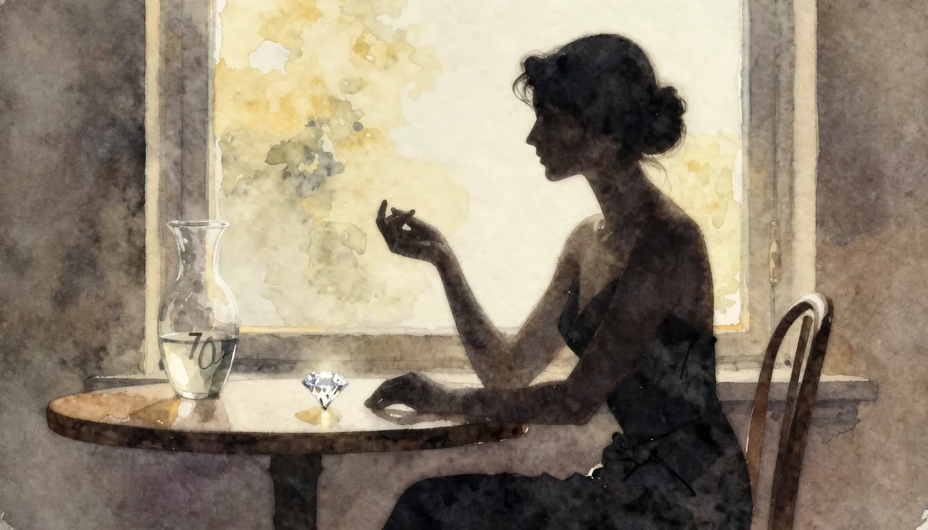 Watercolor style. Silhouette of an elegant woman sitting by ...