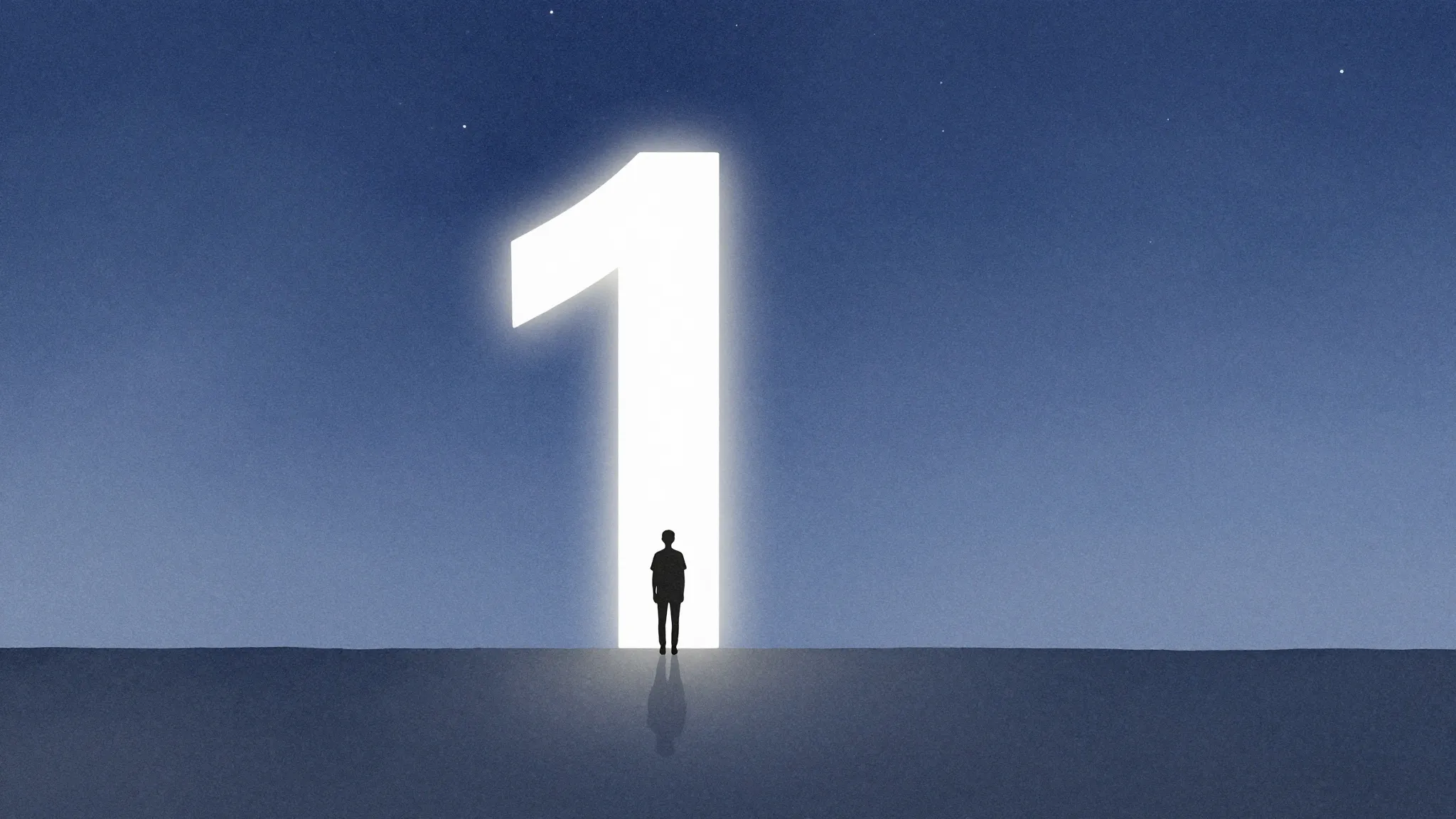 Watercolor style. Minimalist silhouette of a person standing...