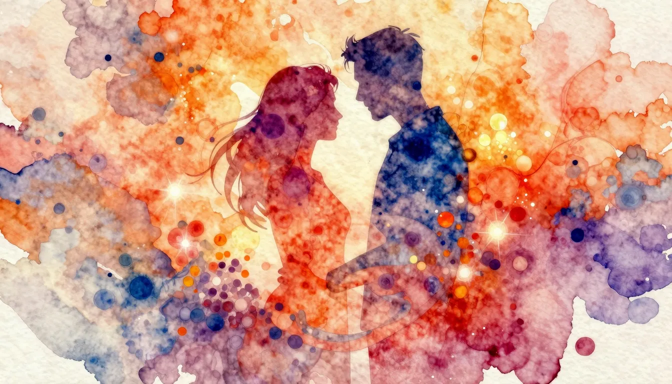 Vibrant watercolor style. Rock album cover: abstract, vibran...