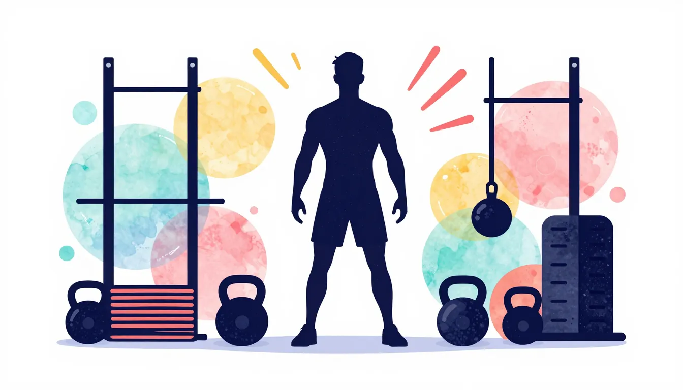Watercolor style. Stylized silhouette of an athlete standing...