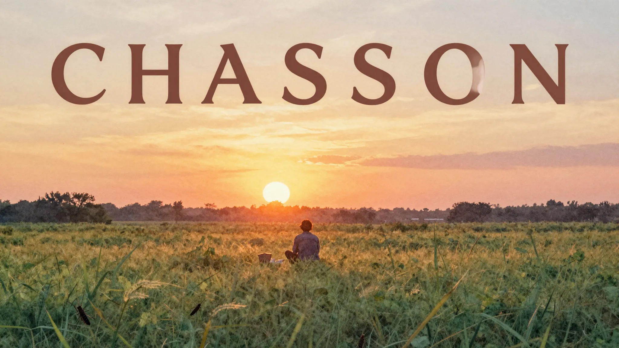 Vibrant watercolor style. Chanson album cover: tranquil suns...