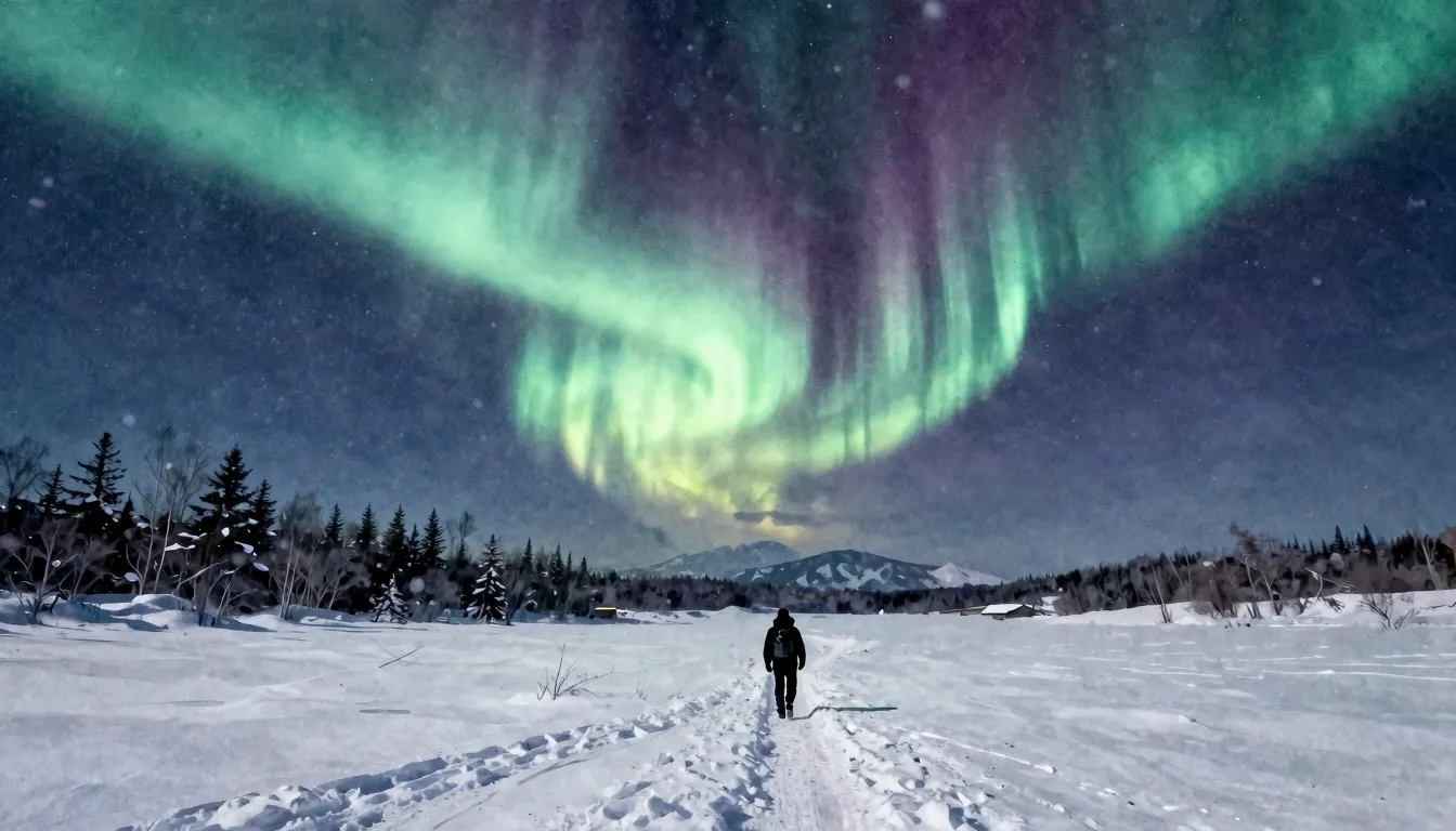 Watercolor style. A majestic winter landscape with endless s...