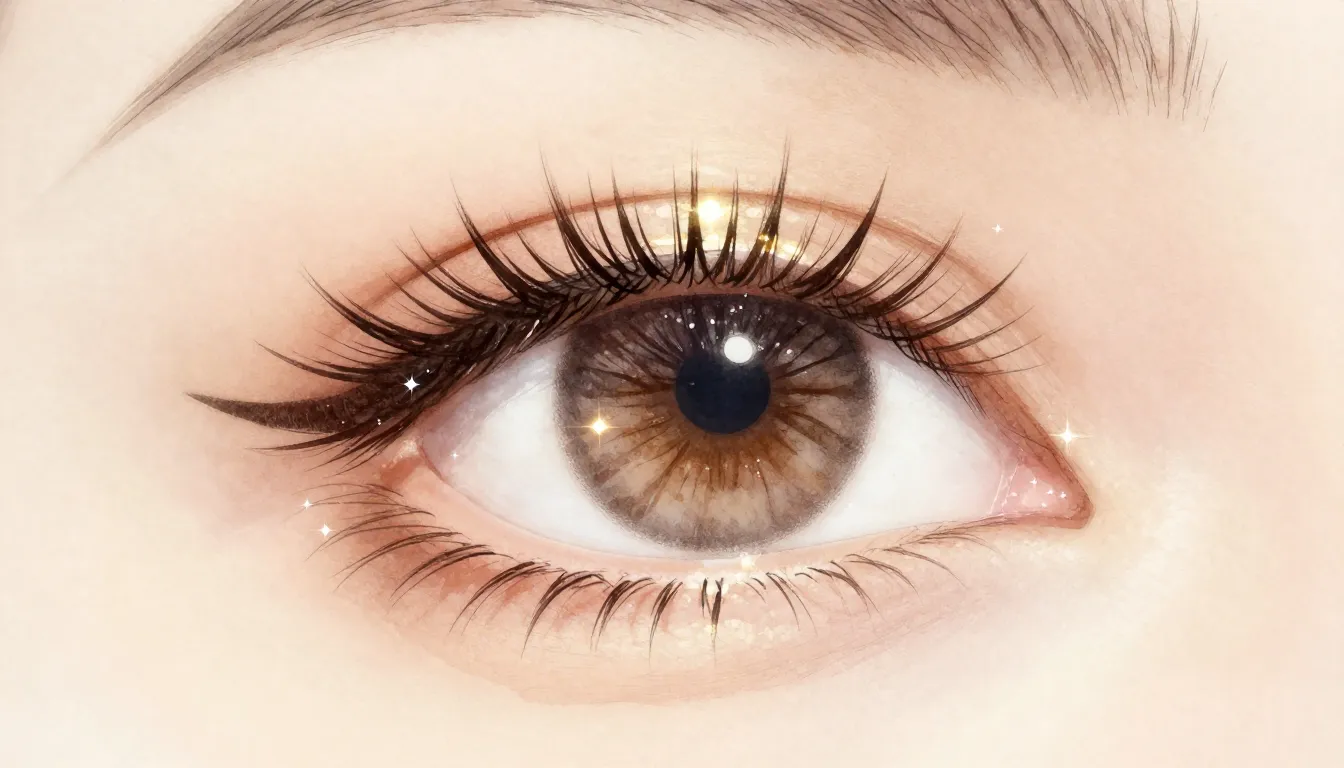 Watercolor style. Macro shot of a female eye silhouette with...