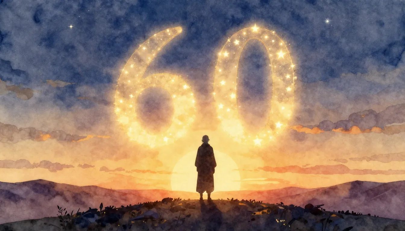 Watercolor style. A silhouette of a wise man standing on a h...