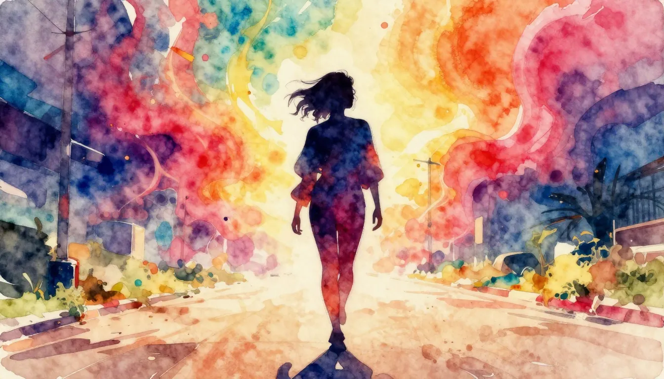 Vibrant watercolor style. Vibrant, abstract, dance-pop album...