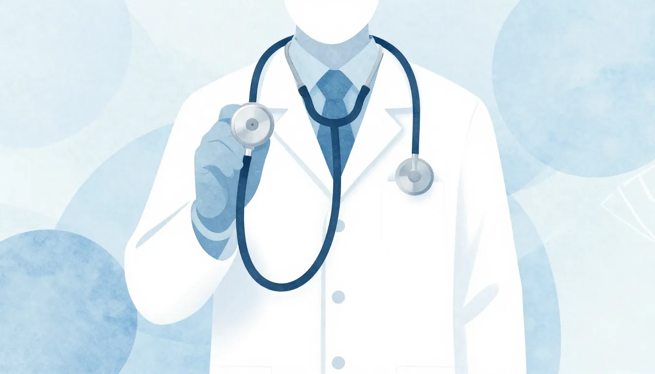 Watercolor style. Minimalist silhouette of a doctor wearing ...