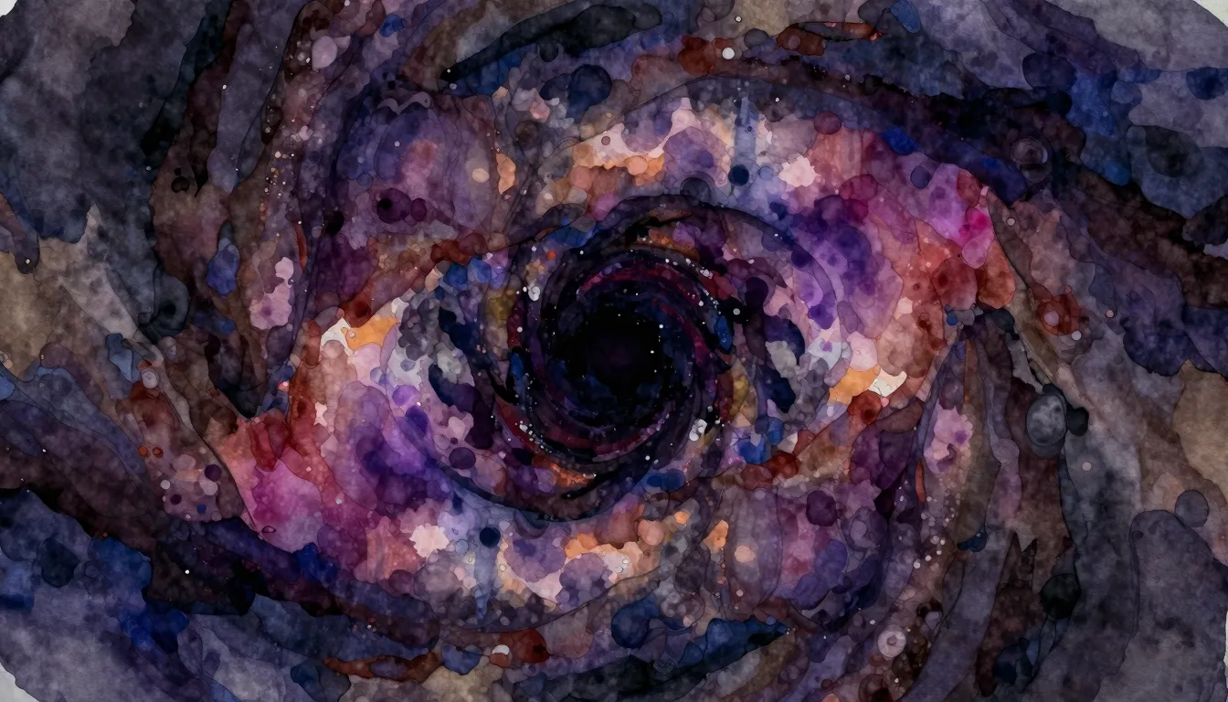 Vibrant watercolor style. Rock album cover, abstract, dark, ...