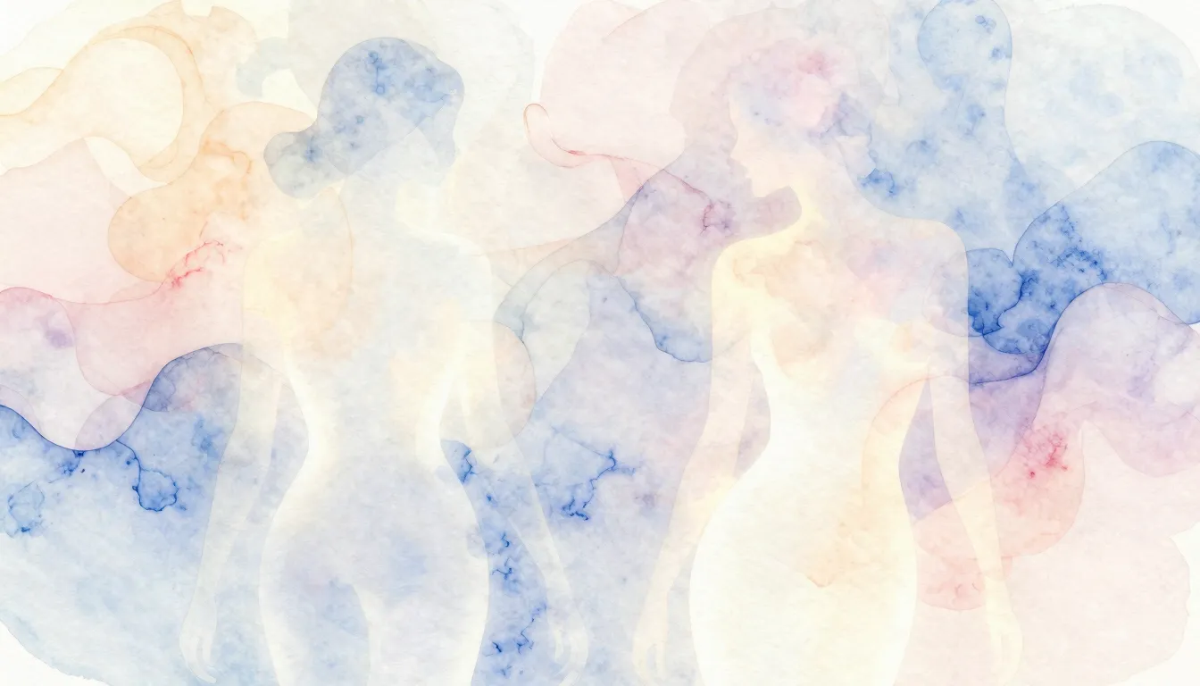 Watercolor style. Abstract background with two elegant femal...