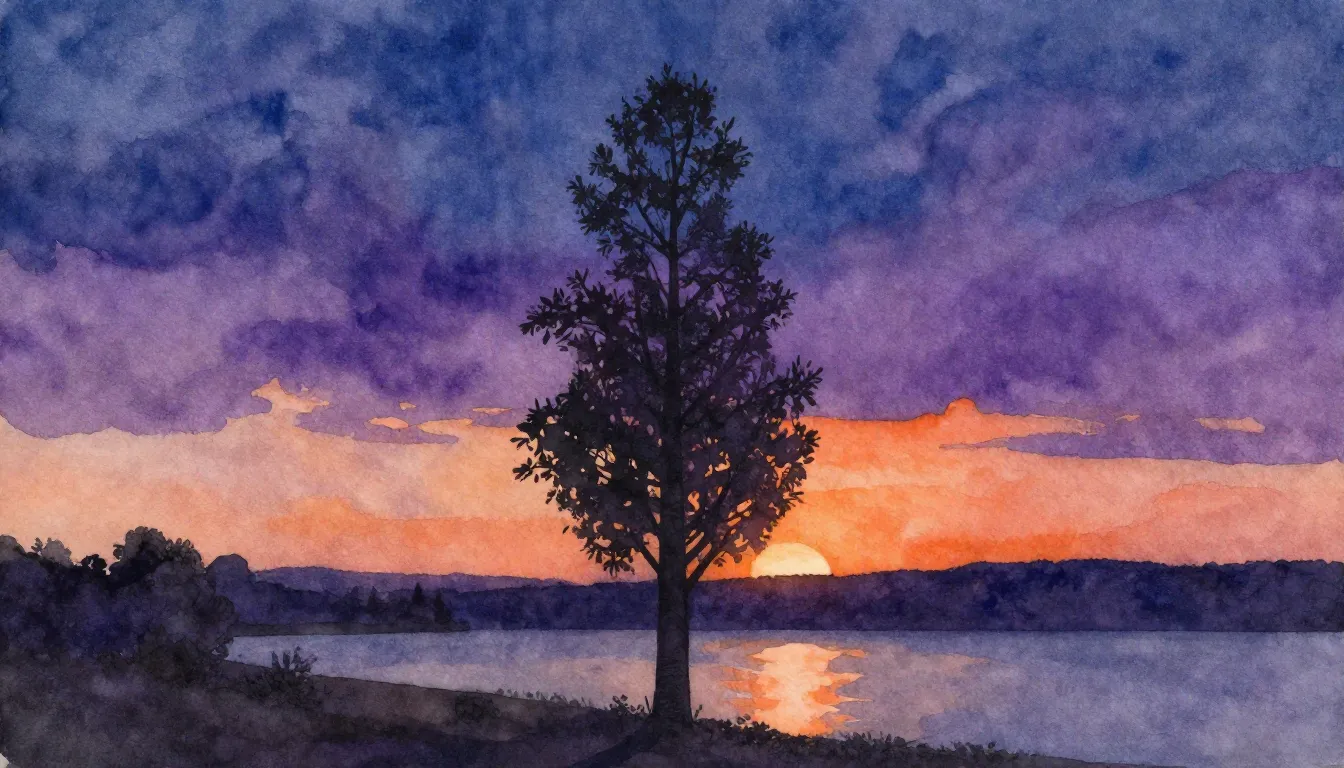 Vibrant watercolor style. A melancholic ballad album cover, ...