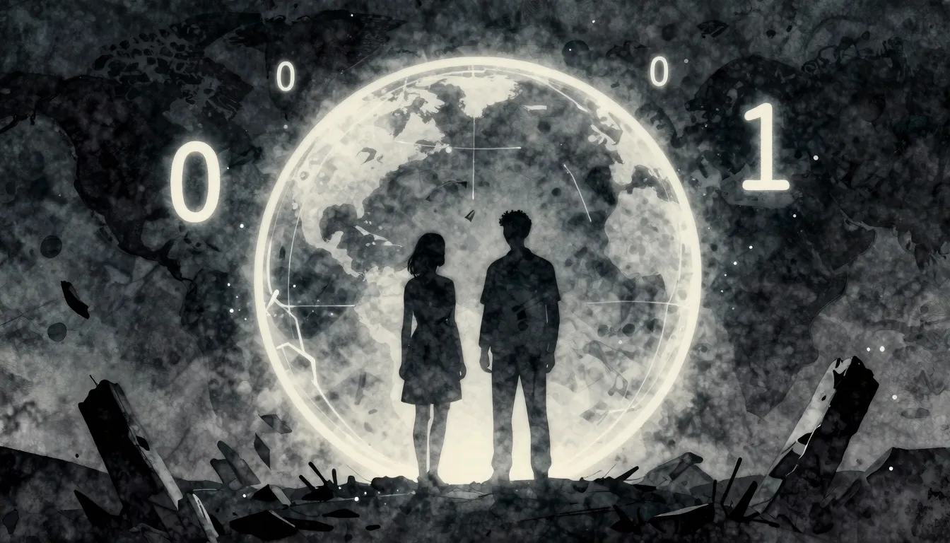 Watercolor style. Silhouette of two figures standing inside ...