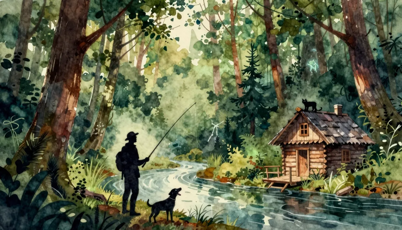 Vibrant watercolor style. Rap album cover: mystical taiga fo...