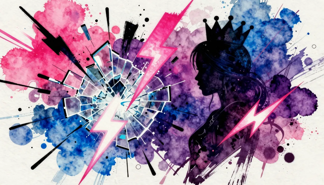 Vibrant watercolor style. Hip-hop album cover. A vibrant, en...