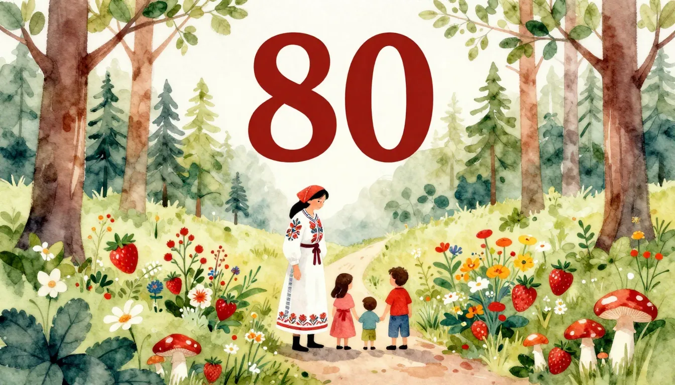 Vibrant watercolor style. Folk song album cover: 80th birthd...