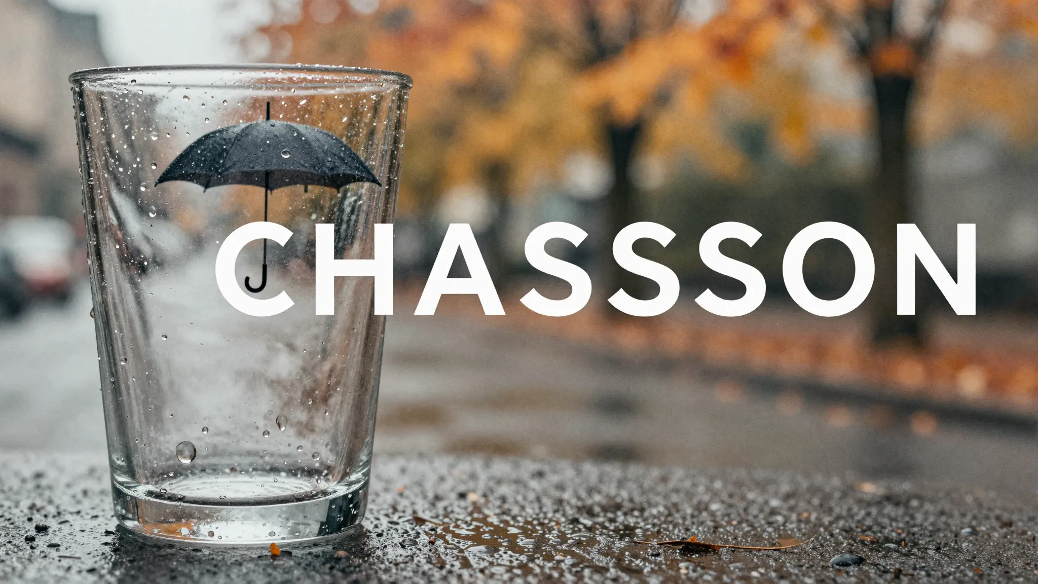 Vibrant watercolor style. Chanson album cover: A glass with ...