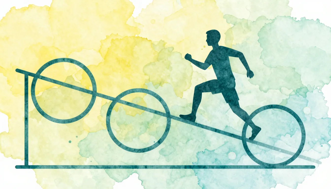 Watercolor style. A minimalist silhouette of an active perso...