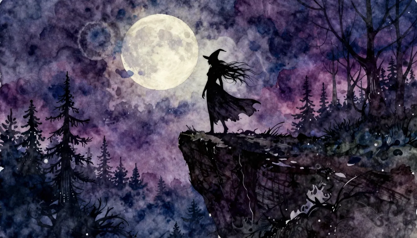 Vibrant watercolor style. Dark fantasy album cover for a roc...