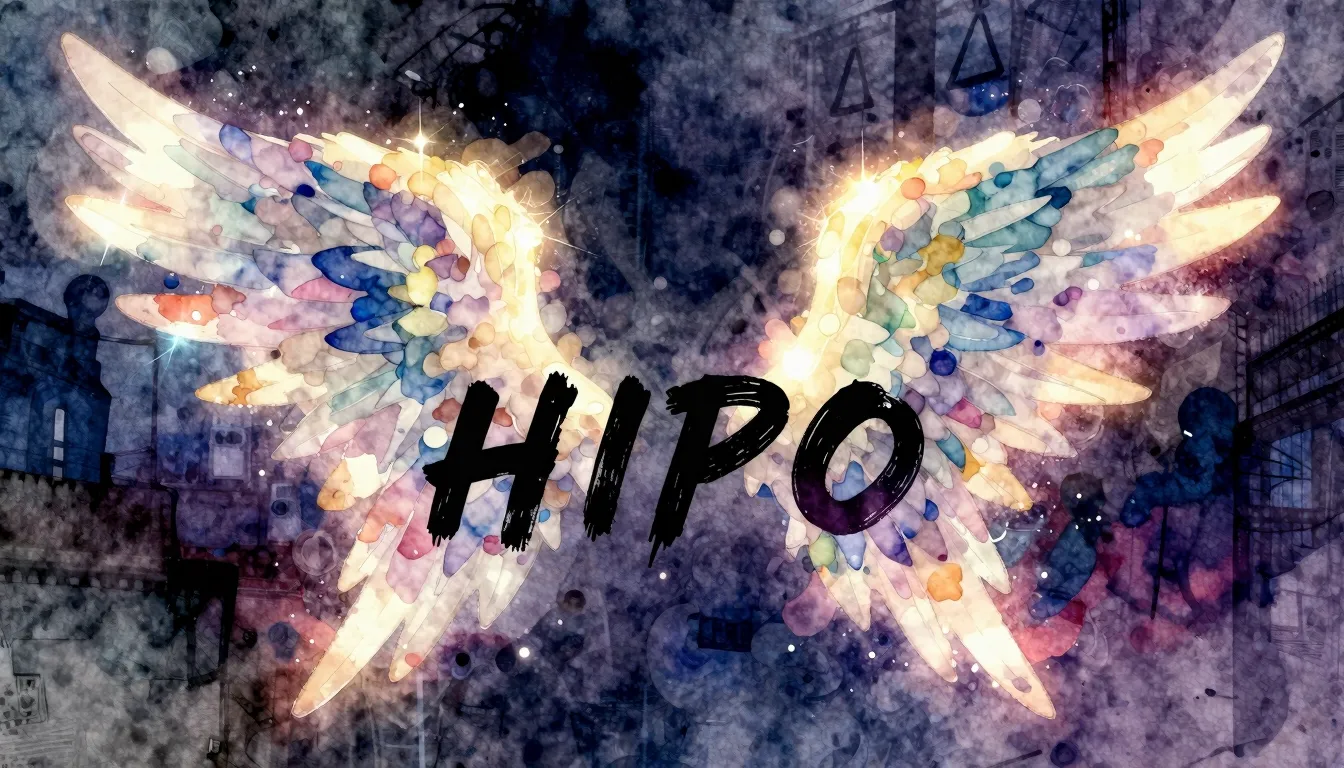 Vibrant watercolor style. Hip-hop album cover, abstract ange...