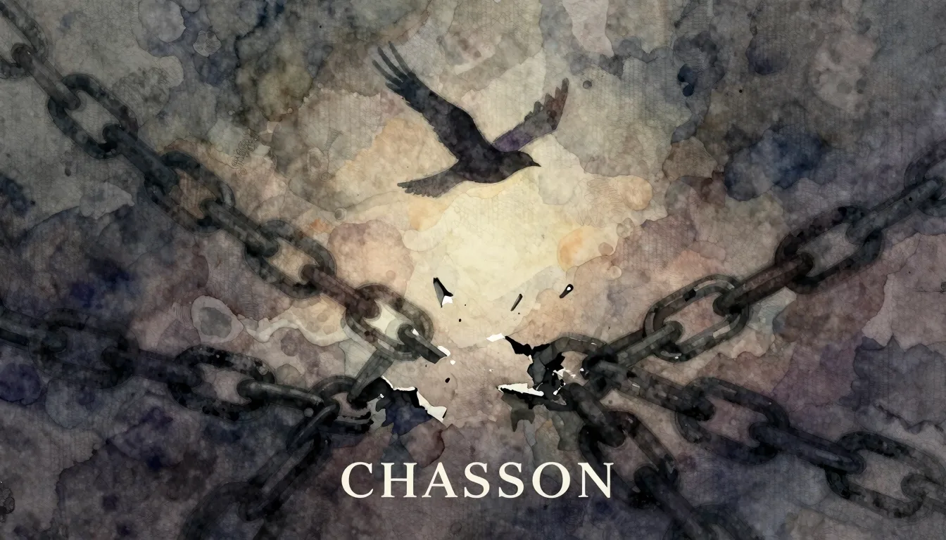 Vibrant watercolor style. Chanson album cover: dark, melanch...
