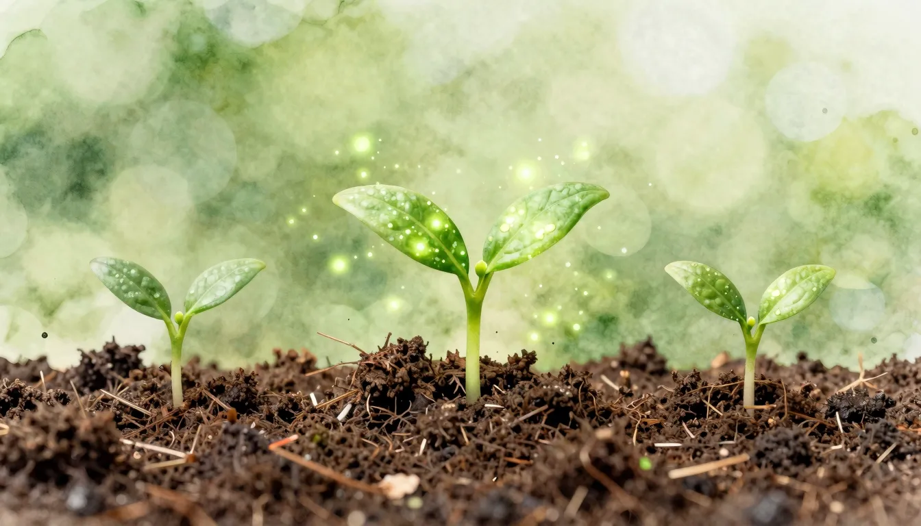 Watercolor style. Abstract representation of healthy soil an...