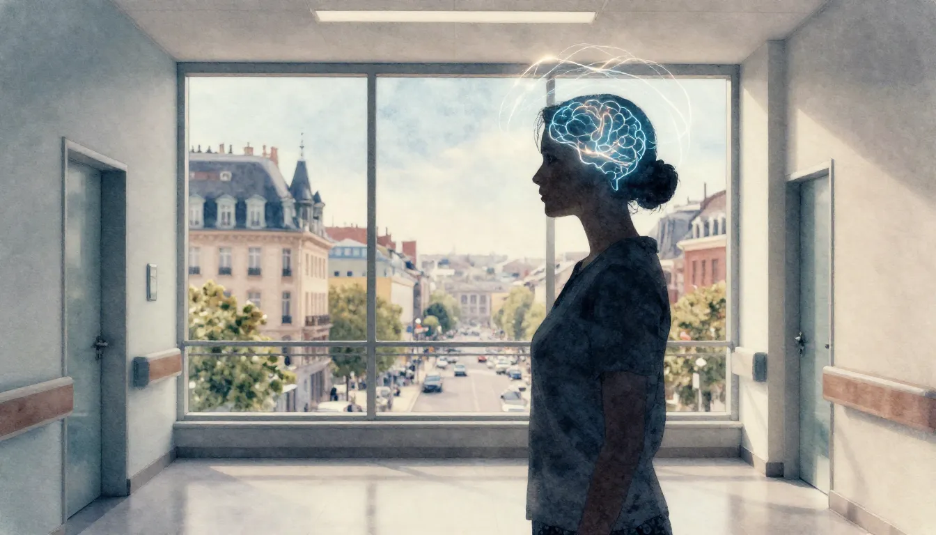 Watercolor style. Silhouette of a female figure in a modern ...