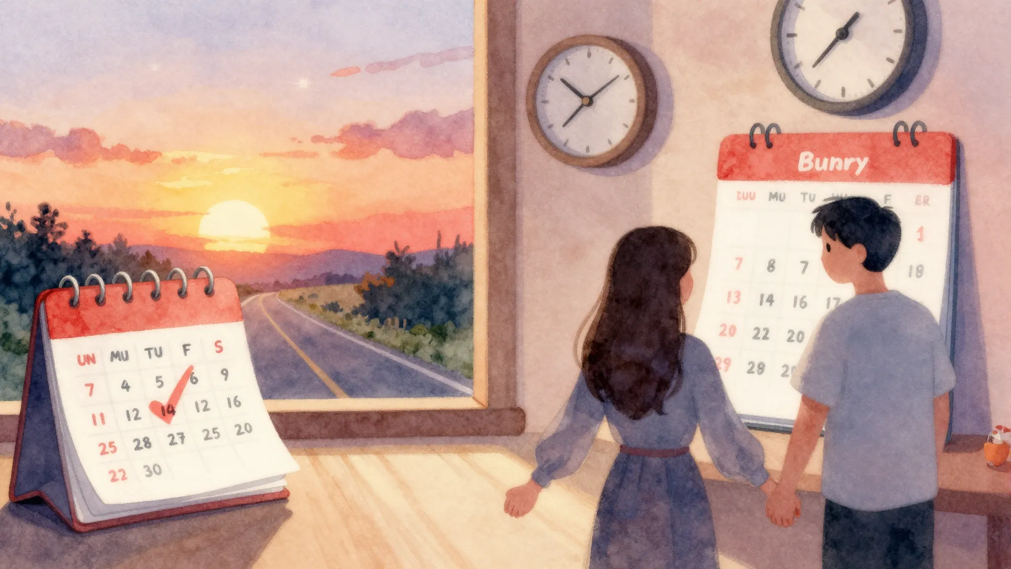 Vibrant watercolor style. Romantic birthday song cover, warm...