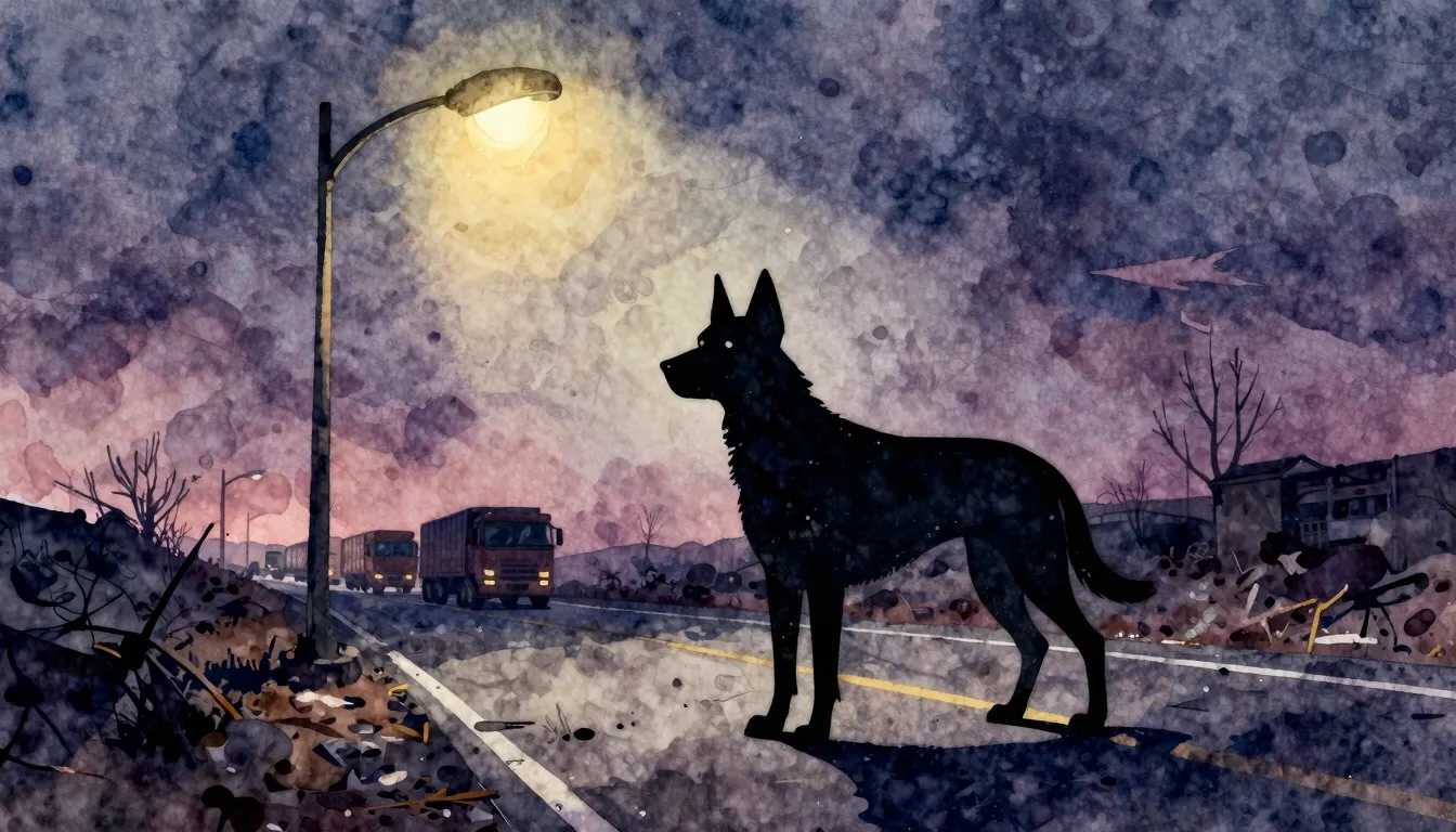Vibrant watercolor style. Rock album cover: a lone, stylized...